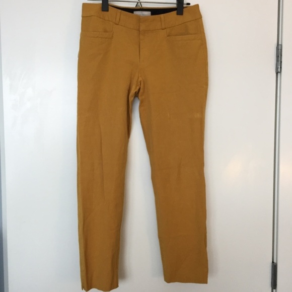 Banana Republic Martin Fit Mustard Slim-Straight Work Pants Size 6 - Picture 3 of 7